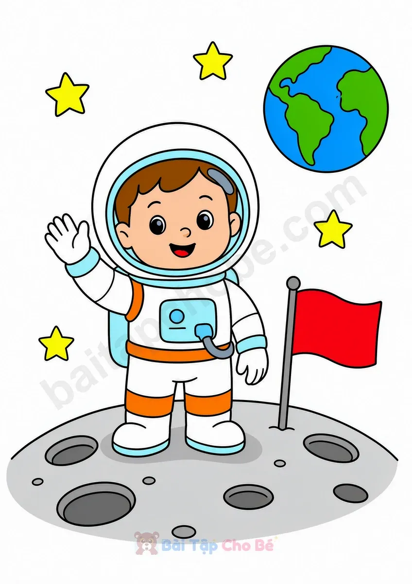 Tranh mẫu đã tô màu, chủ đề Vũ trụ